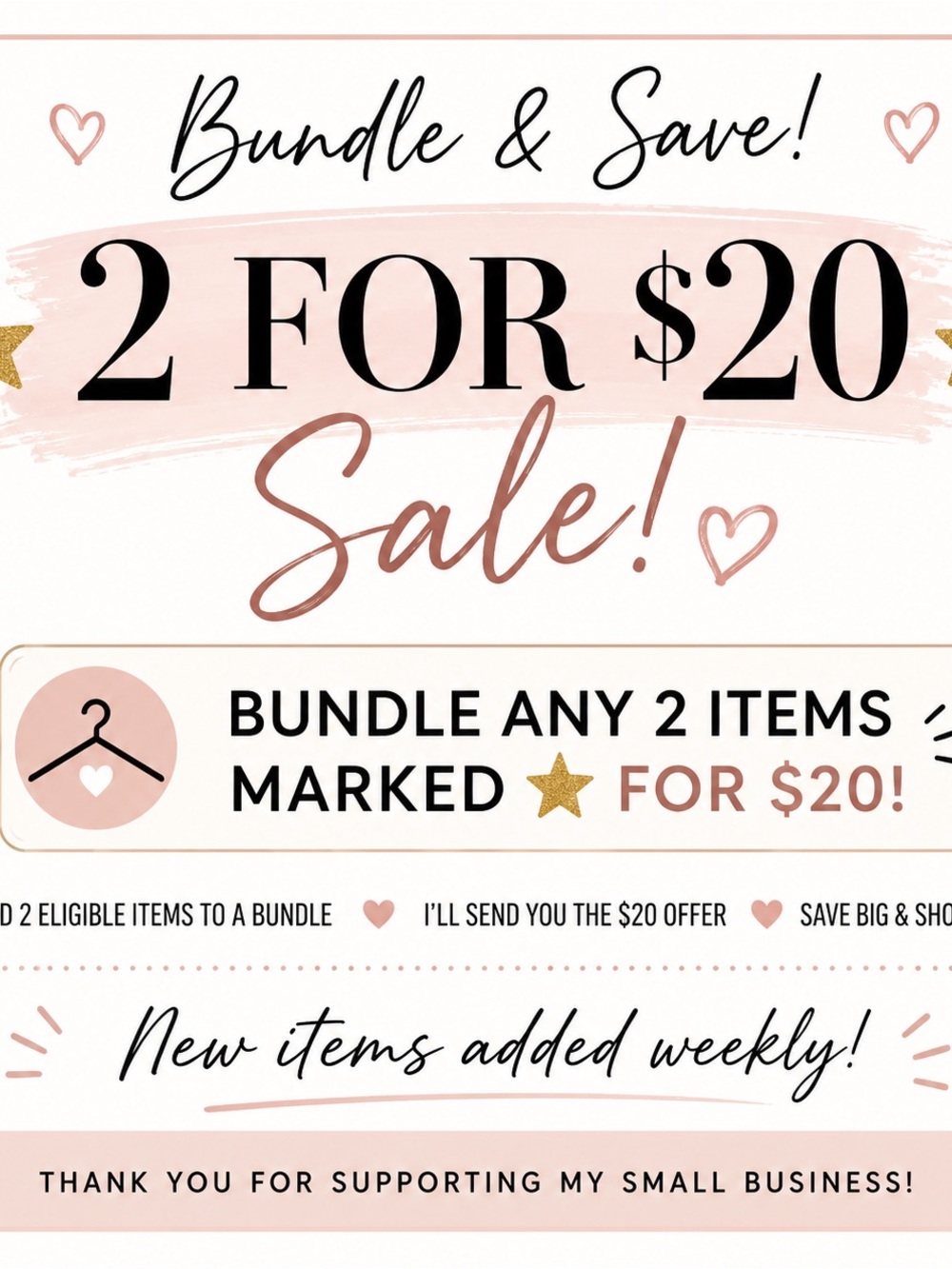 2 for $20 Sale